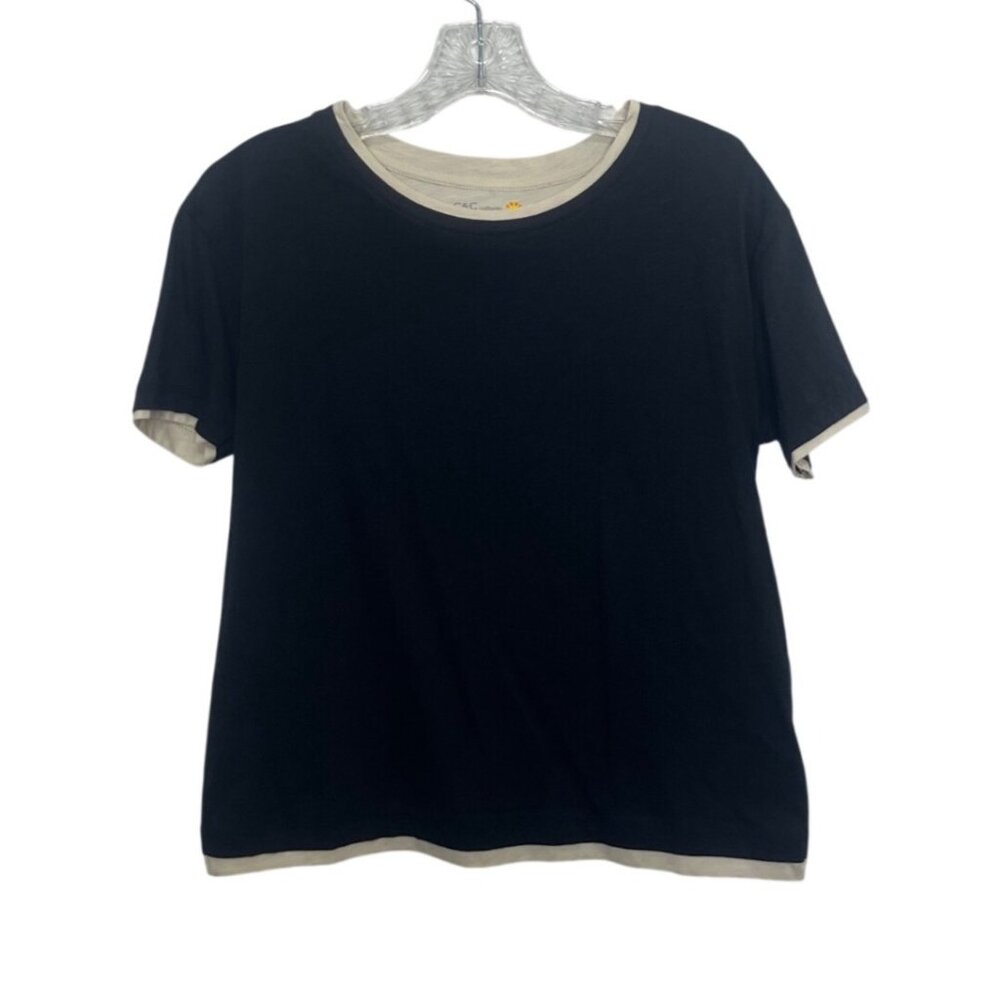 C&C California Tshirt Small Black Tan New Peruvian Pima Cotton Short Sleeve